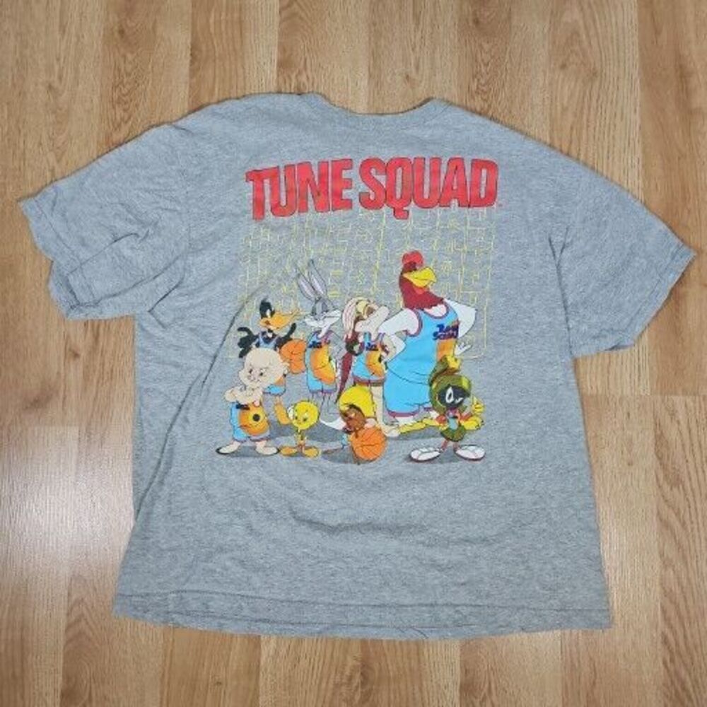 Space Jam T-Shirt Kids XL Grey Tune Squad Looney Tunes Graphic Short‎ Sleeve Tee